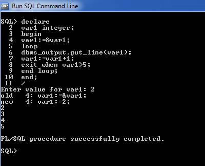 PL/SQL General Loop