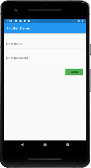 flutter login page